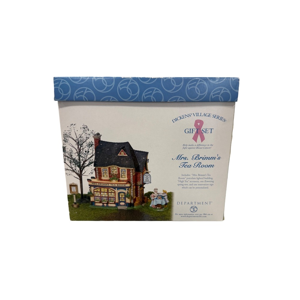Dept 56 Dickens Village Mrs. Brimm's Tea Room Gift Set Cottage Core Porcelain
